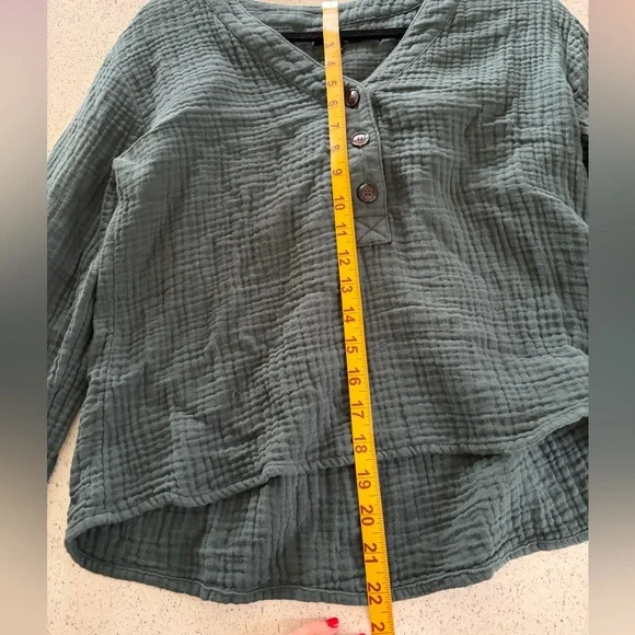 Madewell Light Spun Evert Top Midnight Green Size Small - Picture 5 of 9